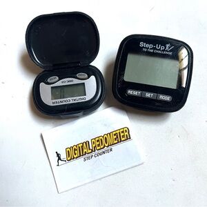 2 Digital Pedometer - step counters- One EUC - other NEW. - waist clip.